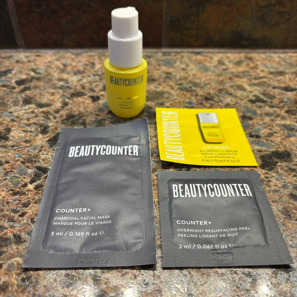 New BeautyCounter Travel Skin Care All Bright C Serum 10ml Counter+ Mask Peel